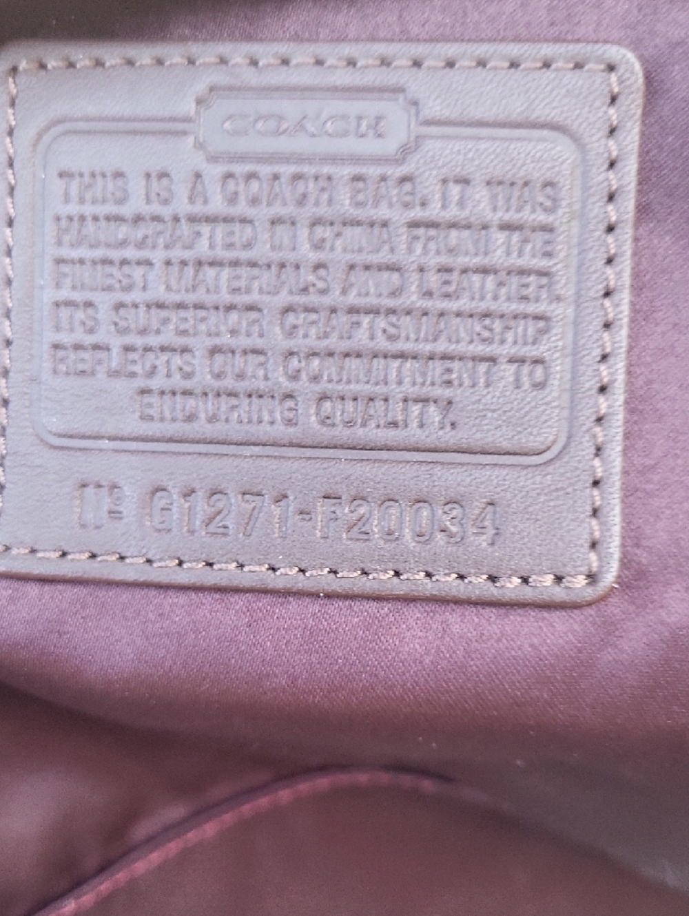 Coach Adhley Print Satchel with Brown Patent Trim - Picture 9 of 16